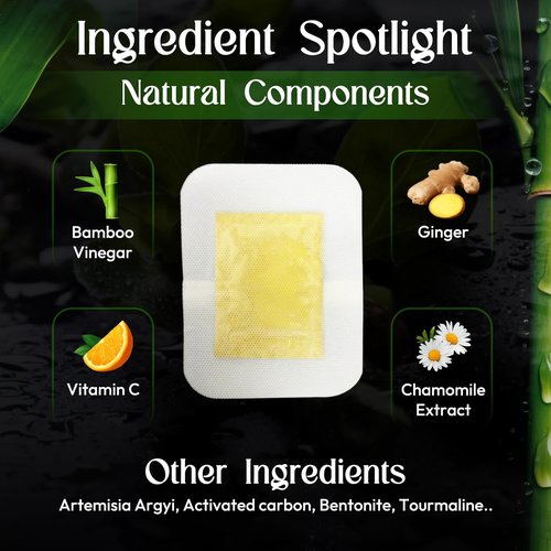 Rantherm Deep Cleansing Foot Pads: Bamboo Wood Ginger Foot Patches for Promoting Daily Relaxation and Sleeping 30 Packs