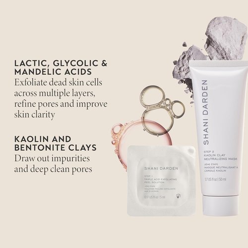 SHANI DARDEN SKIN CARE Triple Acid Peel - 2-Step Exfoliating Treatment with Mandelic & Glycolic Acids | Includes Neutralizing Mask & Brush (0.5 fl oz)