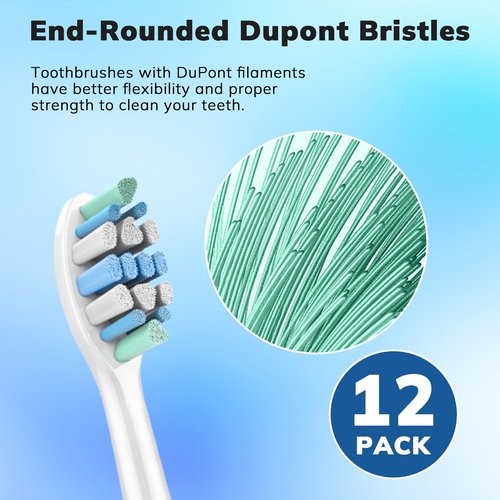 Toothbrush Replacement Heads for Philips Sonicare 12 Pack Soft Replacement Electric Toothbrush Head Compatible with Philips Sonicare Electric Toothbrush