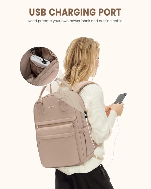 LOVEVOOK Laptop Backpack - Stylish 15.6 Inch Waterproof Bag with USB Port for Women | Ideal for Travel & Work