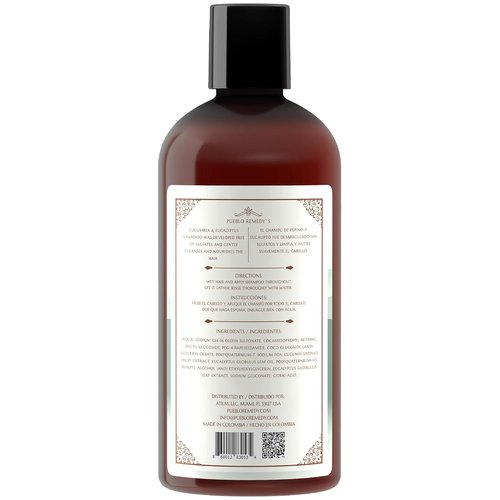 Pueblo Remedy Shampoo - Cucumber & Eucalyptus | Soothing, Nourishing Vegan Hair Care, 16.9 Oz