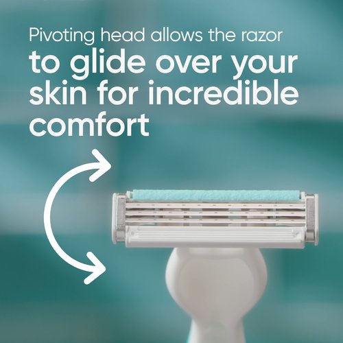 Gillette Venus Simply 3 Sensitive Disposable Razors, Sensitive Skin, 3 Bladed Razors, Pivoting Head for Incredible Comfort, Soft Grip Handle, 12 Count
