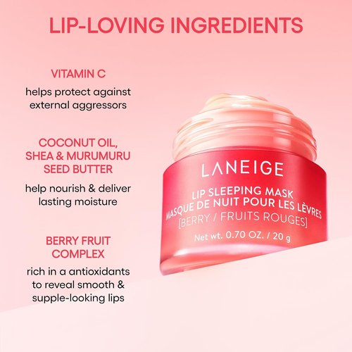 LANEIGE Lip Sleeping Mask - Nourishing Hydration with Vitamin C & Antioxidants for Flaky Lips