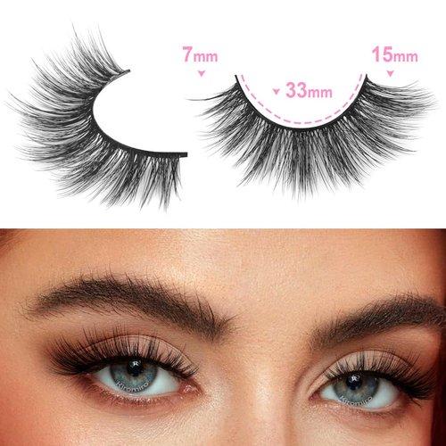20 Pairs Lashes Wispy Faux Mink Lashes 15mm Cat Eye False Eyelashes Natural Look 3D Volume C-Curl Strip Lashes Pack by Kiromiro