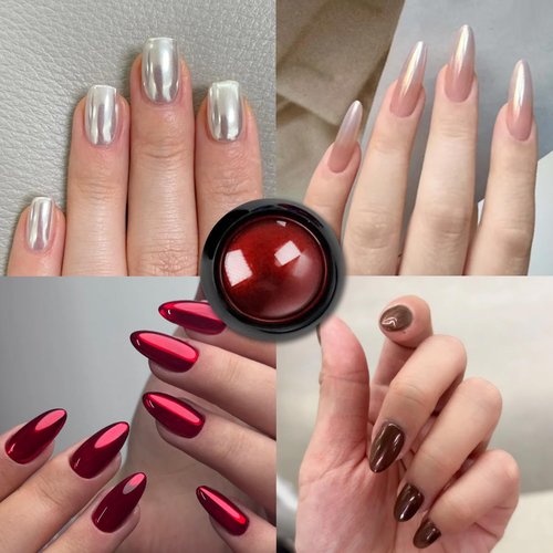Holographic Mirror Gold Chrome Nail Powder Kit Effect Metallic Dust Sequins UV Gel Nail Chrome Powder for Nails Set Decoration