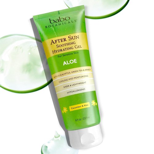 Babo Botanicals Aloe Vera Gel - Soothing Hydration with Witch Hazel & Cucumber for Sensitive Skin | 8 oz.