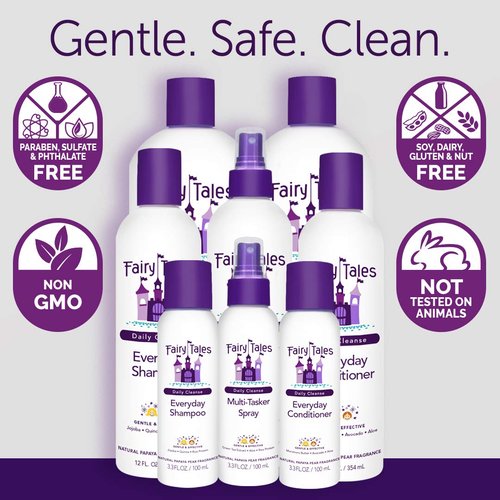 Fairy Tales Daily Cleanse Kids Shampoo - Gentle, Tangle-Free, Moisturizing Formula | 12 oz, Paraben-Free