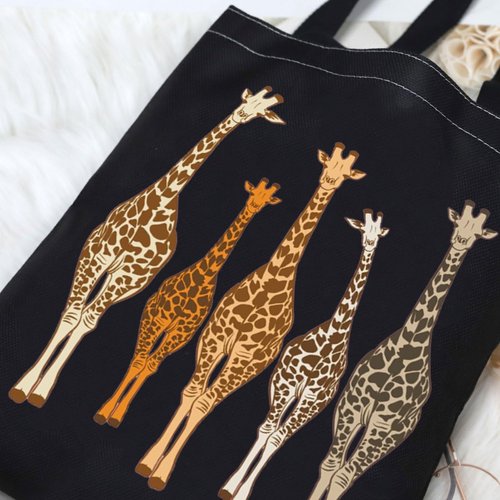 G2TUP Giraffe Tote Bag Giraffe Lovers Reusable Grocery Bag Giraffe Animal Birthday Gift (Giraffe BL TG)