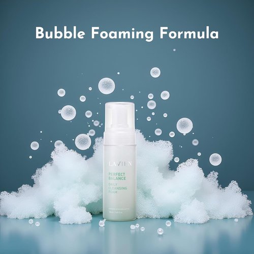 LAVIEN Perfect Balance Daily Cleansing Foam - Gentle Face Wash & Makeup Remover for All Skin Types - 5.97 Fl Oz (150ml)