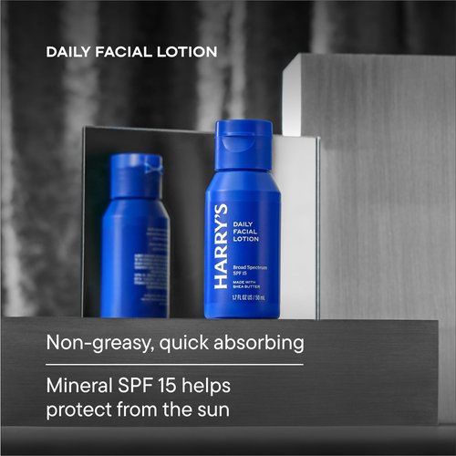 Harry's Limited Edition Holiday Gift Set for Men, Men's Skincare Essentials (2 oz Exfoliating Face Wash, Daily Face Lotion with SPF 15, Hydrating Night Lotion)
