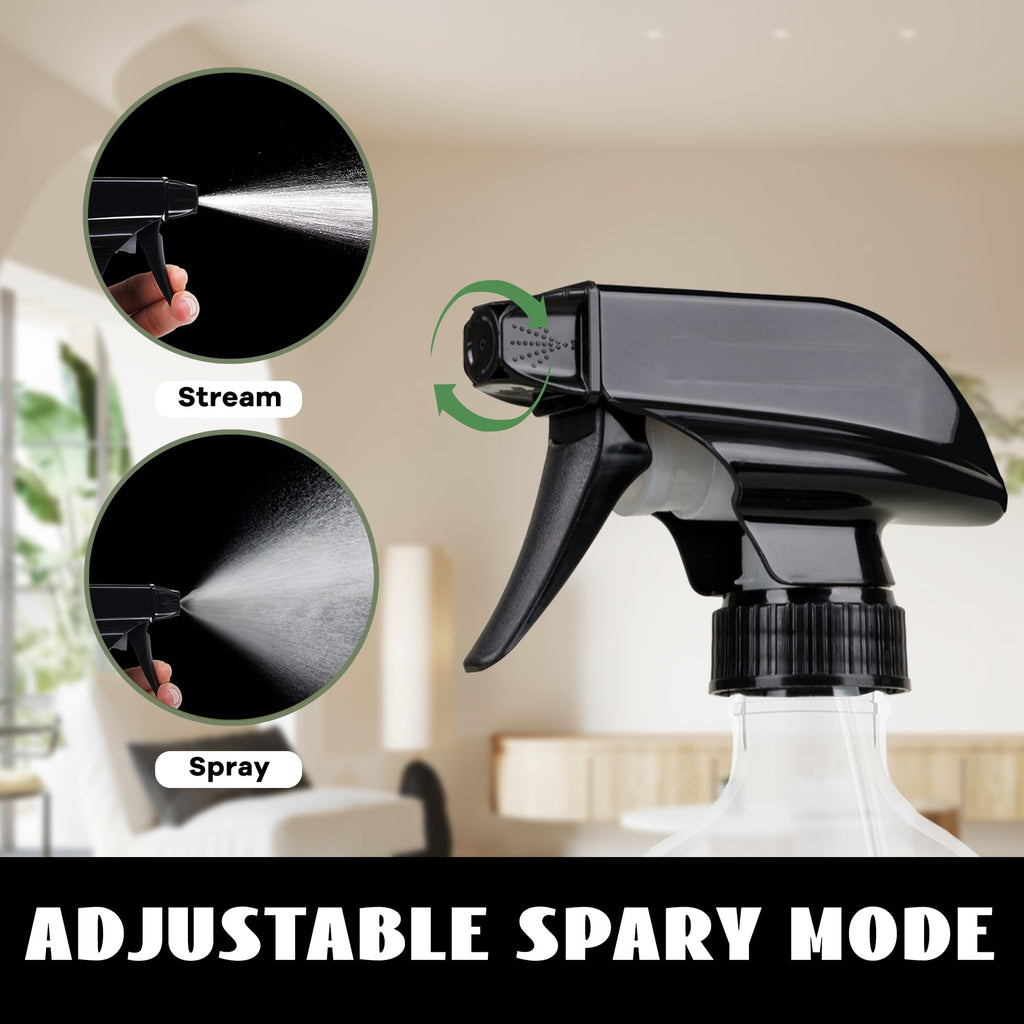 ZAZAWAWA Plastic Spray Bottles 3 Pack, Chemical Resistance Refillable 16 oz Empty Spray Bottle for Cleaning Solution, Durable and Powerful Nozzle, Spray Bottles for Hair, Plants, Cleaner, Oil