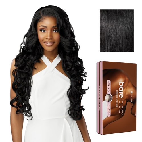 Sensationnel Bare Lace 6X5 Lacewig - Unit 4 Lacefrontal Glueless Synthetic 180 Degree Preplucked Hairline (1 JETBLACK)