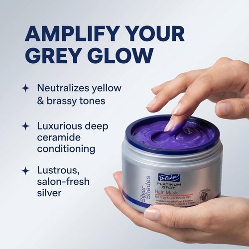 Dr. Fischer Purple Mask | Silver Perfection Treatment - Neutralizes Yellow Tones, Hydrates Gray Hair