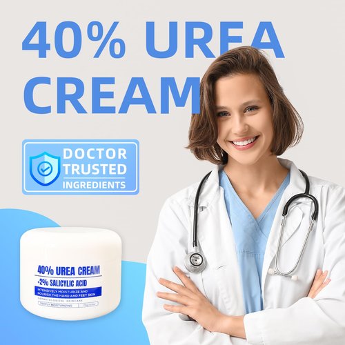 QQWIAX 40% Urea Cream – Foot, Hand & Heel Cream for Dry, Cracked Skin, Callus & Rough Elbows – Intensive Moisturizing Lotion for Feet, Hands & Knees-0.6oz