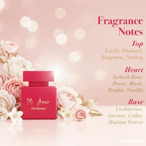 Jo Milano Paris Mi Amour Eau De Parfum Spray - 3.4 oz | Long-Lasting Floral & Fruity Scent for Women