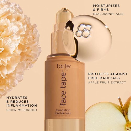 Tarte Face Tape Foundation - Full-Coverage, 12hr Waterproof, Hydrating & Smoothing | Natural Matte Finish, Vegan & Cruelty-Free