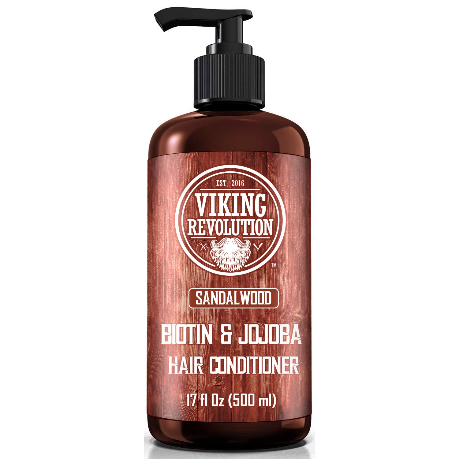 Viking Revolution Sandalwood Conditioner - Natural Men's Hair Conditioner with Biotin & Jojoba Oil (17 Oz)