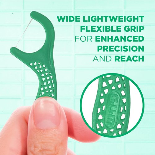GUM Professional Clean Floss Picks - Extra Strong Shred-Resistant Floss, Easy Grip Handle - Dental Flossers for Adults - Fresh Mint Flavor, 90 Count (Pack of 6) 540 Total