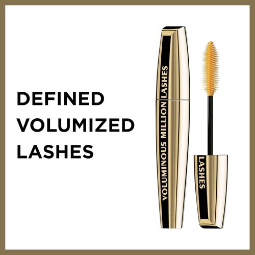 L’Oreal Paris Voluminous Million Lashes Mascara - Collagen Infused, Amplifying Brush, Washable, Black, 0.32 Fl Oz