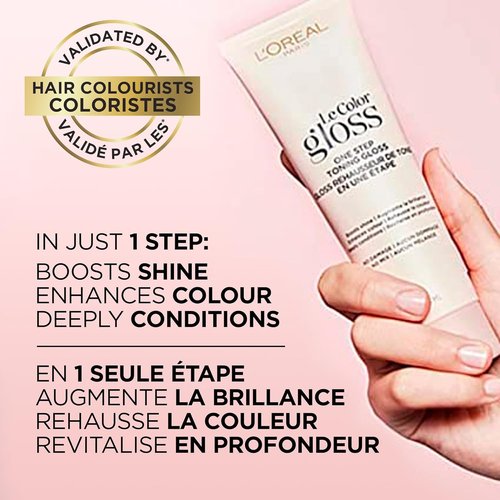 L’Oreal Paris Le Color Gloss - One Step In-Shower Toning Hair Gloss, Neutralizes Brass & Boosts Shine, Silver, 4 Oz