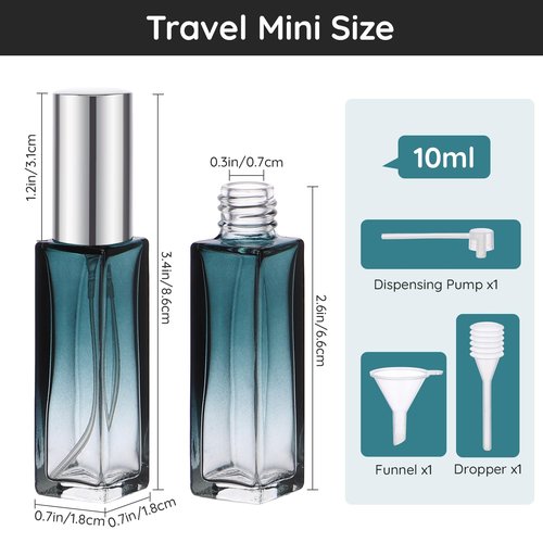 Segbeauty Glass Perfume Bottle Set, 5 Pack of 10ML Mini Travel Atomizer Sprayer for Perfume, Empty Refillable Press Pump Bottle Cologne Dispenser Perfume Spray Bottles Sample Case Travel Essential