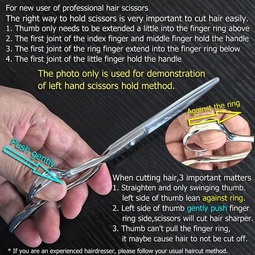 Hair Scissors left hand 5.5 Inch Hair Shears Left Hand Hair Cutting Scissors Lefty Barber Shears Left Handed KINSARO for Hairdresser Barber or Home Use