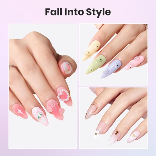 Beetles 3D Gel Nail Art Kit-Crystal Orb 3D Nail Art Clear 1 oz 5 in 1 Non-Sticky Hand Sculpting Building for Beginner DIY Salon at Home,Clear Solid Builder Nail Gel, UV & LED Lamp Cured Needed