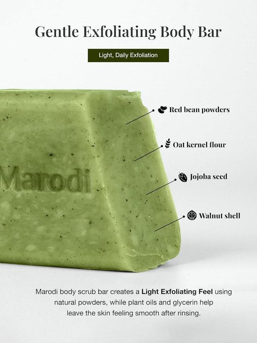 Skiennix Body Scrub Bar Soap - Korean Exfoliating Wash with Green Tea & Centella | 7 Oz, Sunrise Mist Scent