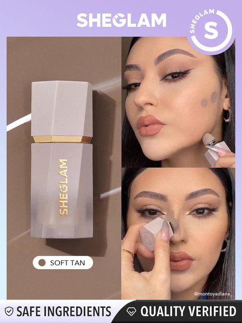 SheGlam Liquid Contour Stick - Long Lasting Cool Toned Cream Bronzer Makeup | 01 Soft Tan