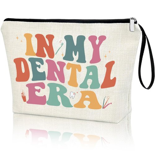 Dental Gifts Dentist Gift Dental Hygienist Gifts Dental Assistant Office Gifts Makeup Bag IN MY DENTAL ERA Singer Fans Dentist Accessories Cosmetic Zipper Pouch Teeth Care Gifts for Graduation Class