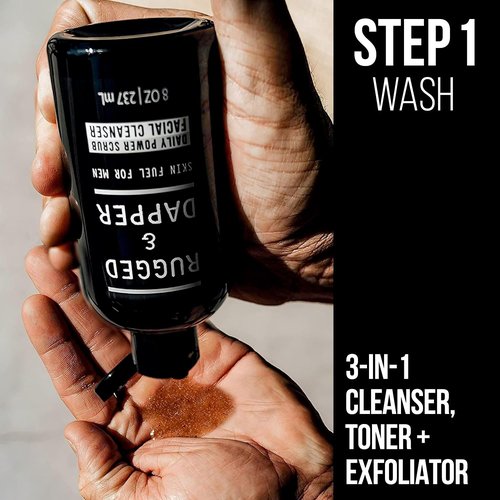 RUGGED & DAPPER Daily Duo Skincare Set for Men - Age Defense Moisturizer & Power Scrub Face Wash
