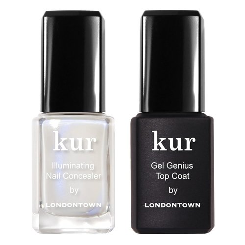 LONDONTOWN Nail Concealer & Gel Genius Top Coat Duo - Brighten & Illuminate Nails, 2 Piece Set, 0.4 Fl Oz