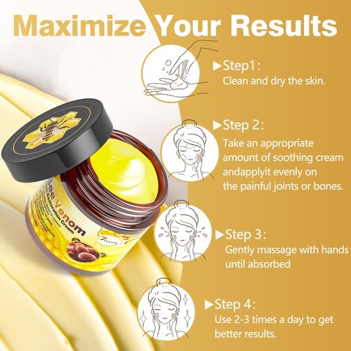Bee Venom Skin Treatment Cream - Anti Aging Moisturizer with Collagen Boost & Skin Brightening, Bee Venom Sensitive Skin Tightening Care Day & Night Use 2.12 OZ