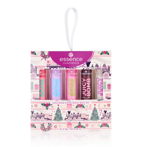 essence Juicy Butter Balm Holiday Gift Set | 5 Vegan & Cruelty-Free Lip Balms | Stocking Stuffer for Beauty Lovers
