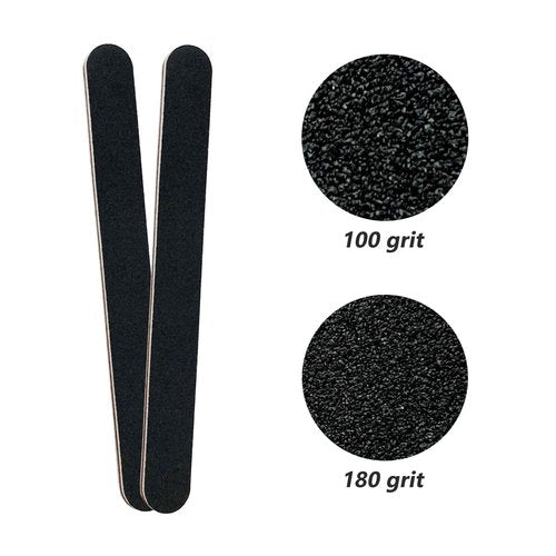 60 Pack Nail Files, Black 100/180 Grit Double Sides Emery Boards Nail File, Reusable Professional Manicure Tool for Home and Salon