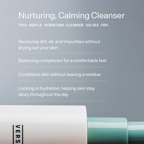Versed Gentle Hydrating Facial Cleanser - Fragrance-Free Cream Cleanser with Hyaluronic Acid & Aloe - 6 fl oz / 177 mL