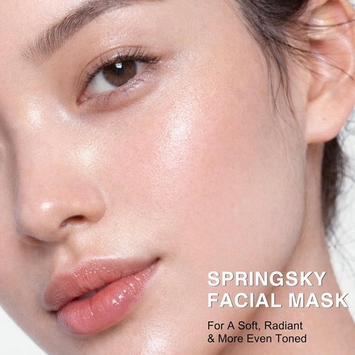SPRINGSKY Hydrating Face Mask - Natural Cactus & Centella Asiatica for 24HR Deep Hydration | 4 Count