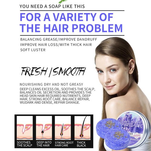 Skiennix Lavender Shampoo Bar - Natural Organic Solution for Gray & Thinning Hair | 2PCS Set