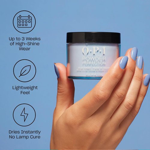 OPI Powder Perfection Can't Find My Czechbook - Sheer Soft Blue Crème Nail Dipping Powder | Acrylic Alternative