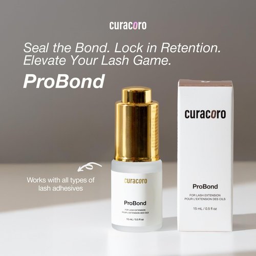 Curacoro ProBond - Lash Bonder for Lash Extensions, Fast-Curing Glue Sealer for Oily Lashes & Humid Environments, Longer Retention & Reduced Irritation (15ml)