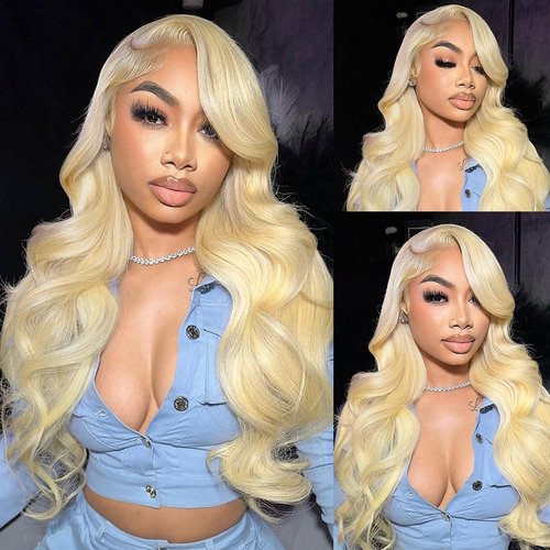 OUAYESI 613 Bundles Human Hair Body Wave Blonde Bundles Human Hair 16 Inch 100% Unprocessed 12A Brazilian Virgin Raw Weave Bundles Human hair Blonde Bundle Body Wave Extensions for Women