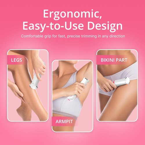 PalmPerfect Bikini Trimmer for Women - Gentle Hair Removal with Dual Blade System - Waterproof Wet/Dry Grooming