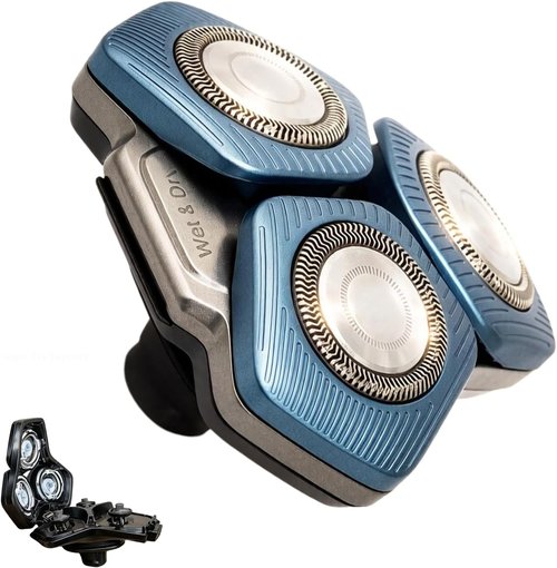 Philips Norelco SH71 Complete Shaver Head Replacement - Full Rotary Unit with 15 Precision Blades & Metal Holder (Blue)