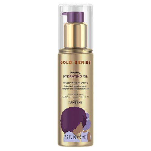 Pantene Gold Series Hydrating Oil Treatment - Argan Oil Infused Hair Oil for Shiny, Healthy Hair | 3.2 Fl Oz