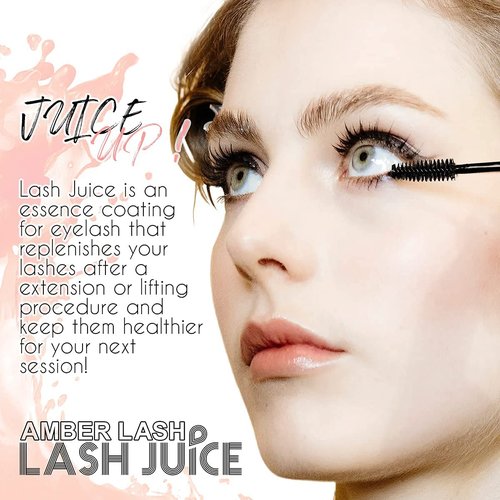 Lash Juice by Amber Lash, 3-in-1 Coating Essence and sealant for Eyelashes with Extensions and or Lift Perm, Protect and Nourish to Promote Healthy Eyelash 10ml / 0.34 fl oz Total(Double Take)