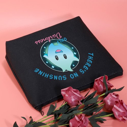 JXGZSO Luna Star Gift There's No Sunshine Only Darkness Cosmetic Bag Animation Movie Lover Gift Lumalee Blue Makeup Bag (There's No Sunshine Only Darkness Black)