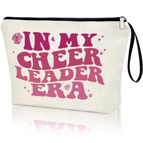 Cheerleader Makeup Bag - In My Cheerleader Era Travel Cosmetic Zipper Bag - Cheer Stuff Singer Fans Inspiration Merchandise - Gift for Cheer Lovers, Teammates, Girls, Women