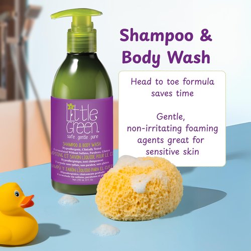 Little Green Kids Bathtime Essentials Kit, Hair & Body Wash, 8 oz. and Kids Body Lotion, 6 oz.