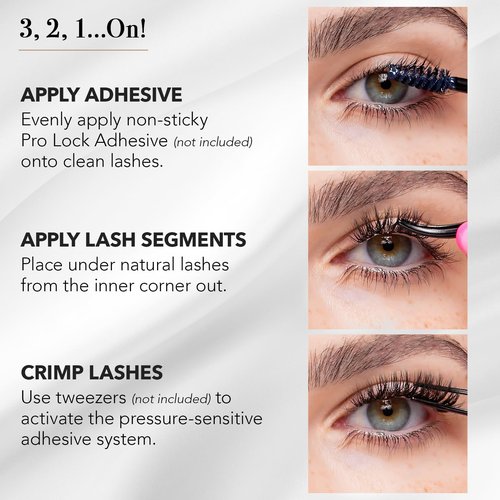 Pro Lash ProWear Professionally Styled Lash Clusters - Easiest to Apply Eyelash Cluster - 10 Day Eyelashes - Waterproof Lashes Clusters - 3 Sets - Volume Luxe XL No. 12 - Black