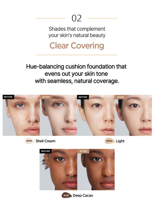 JUNG SAEM MOOL Essential Skin Nuder Cushion | Natural Finish, Buildable Coverage Cushion Foundation by Korean Makeup Artist (Refill Not Included, 0.49 Fl Oz), 21W Medium